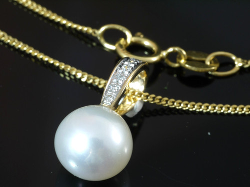 585 goldkette diamant perlen - 585,