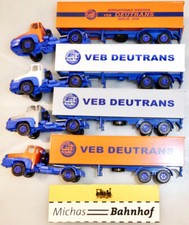4 Stck Deutrans Unic Sattelzug Koffersattel LKW DDR Ostauto SES IMU 1:87 H0 LB6 