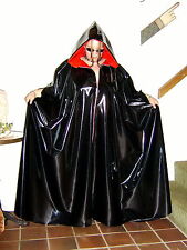 Lackcape mit Kapuze Swingercape weit lang Brustreißverschluß Vinylcape Unisex