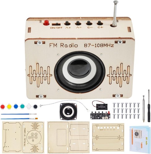 Radio bausatz holz 12cm diy - radio,