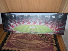 riesige FC Bayern München Wanduhr Blick in Allianz Arena 90 x 30 cm Stadion Uhr