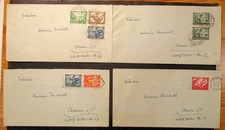 DEUTSCHES REICH 4 BRIEFE FRANKIERT MIT 8 MARKEN AUS DEM NOTHILFESATZ