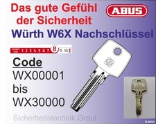 Würth nachschlüssel w6x - nachschlüssel,