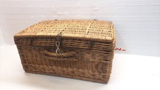 KORB GEFLOCHTEN KOFFER EISENVERSCHLU? ALT ANTIK RAR WK WEIDEKORB DEKO TRÖDEL