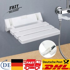 Duschklappsitz für Wandmontage, bis 130 kg - Klappsitz Dusche Hochklappbar Weiß