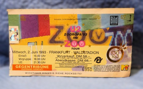 Konzert karte ticket - u2, konzert-karte