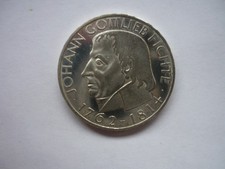 5 DM Gedenkmünze Johann Gottlieb Fichte 0,625 Silber Stempelglanz