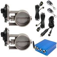 2x 70mm / ~2,75" Ø Auspuffklappe Elektrisch Edelstahl Klappen Auspuff Steuerung