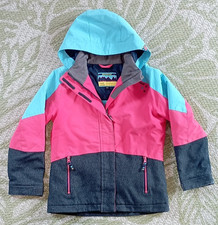 Winter- /Skijacke von Ziener - Hellblau/Pink/Dunkelblau - Gr. 140 - warm 