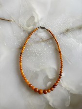 Vintage Bernsteinkette Filigrane Perlen 50cm Collier