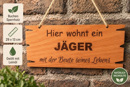 Holzschild jäger buchen - holzschild,