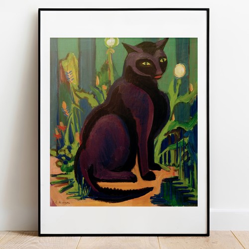Bobby die schwarze katze druck - bobby,
