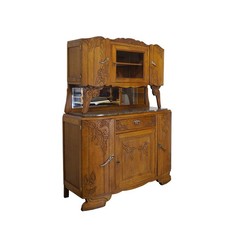 Buffetschrank antik Jugendstil, alter Küchenschrank Eichenholz B: 150 cm -11830-