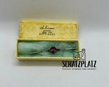 Inkl. Etui! Brosche Anstecknadel mit Rheinkiesel Art Deco Silber 835
