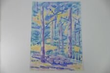 Wilhelm Klußmann Aquarell 1993 sig.Langholz im Wald 66x48cm N-1252