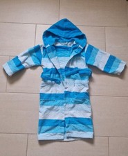 JAKO-O Kinderbademantel Gr. 116/122 – gestreift – mit Knopf & Gürtel – gepflegt