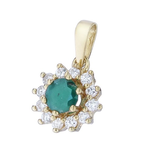 Pendant emerald brilliant