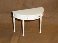  exclusive Konsole halbrund elfenbein - gold  Miniatur 1:12-Puppenhaus 1