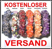 Edelstein Armband Amethyst, Karneol, Sonnenstein, Iolith, Granat oder Multicolor