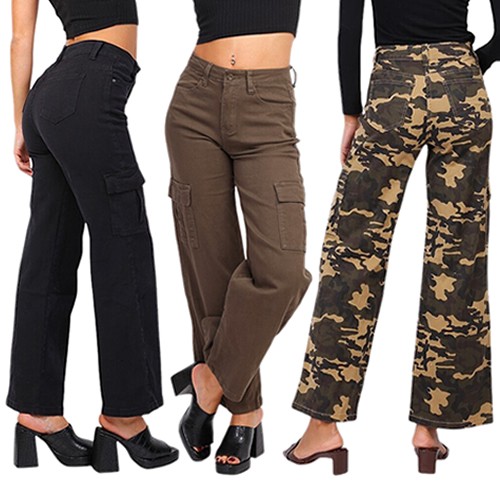 Damen bootcut cargohose - damen,