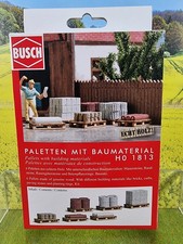 Busch H0 1813 Paletten mit Baumaterial OVP / F01