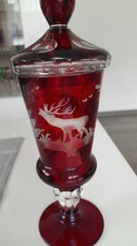 Bömische deckel vase - bömische, (glas)