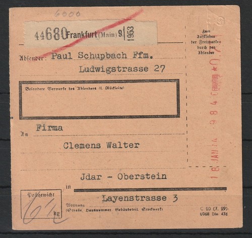 Reich paketkarte mit - paketkarte,