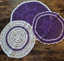 3 Häkeldeckchen Baumwolle