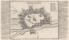 Ingolstadt Befestigungsgrundriss Original Kupferstich Bodenehr 1720