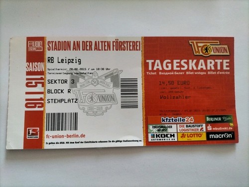 Sammler ticket 1 fc - sammler, 15/16