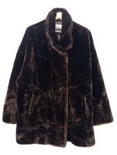 DI BARI Pelzmantel Damen Mantel Gr. DE 42 braun Casual-Look