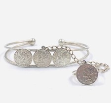 Ausgefallener Armreif mit Ring Münzen United States Of America 1897