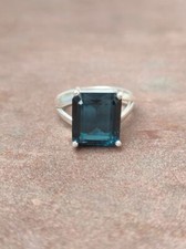 10 Karat London Blauer Topas Hochzeit Solitaire Ring 925 Massiv Silber
