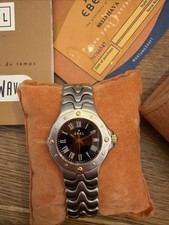 EBEL SPORTWAVE DAMEN UHR STAHL/GOLD 28MM STAHL LÜNETTE QUARZ 6087621 ARMBANDUHR