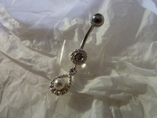 PIERCING Bauchnabelpiercing Belly - silber - Kette mit Perle - Edelstahl