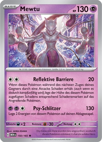Pokemon 151 mewtu holo mew - pokemon,