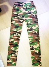 Damen Stretch slim Leggins Gr. S Army, Military-Look STYLE