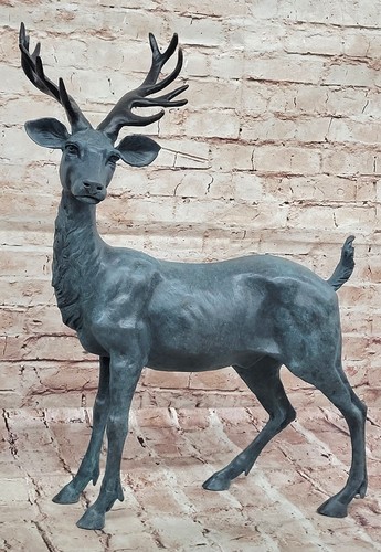 Reh hirsch bronze statue - bronze,