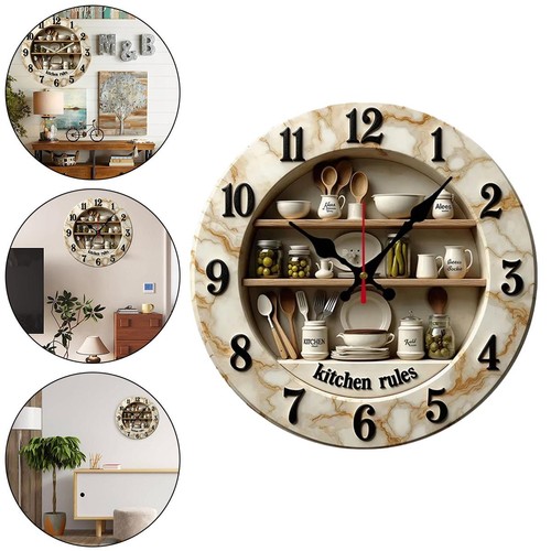 Stille holz küche wanduhr - küche,