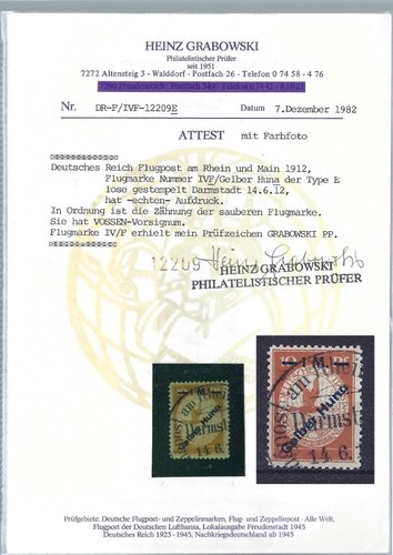 Flugpost 1912 mi - iv, f