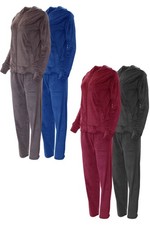 Damen Nicki Anzug Hausanzug Freizeit Wellness 2teilig Jacke + Hose Kapuze Weich