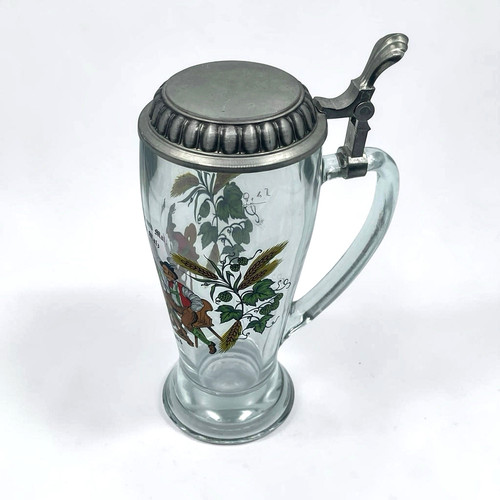 Bierkrug glas hopfen und malz - glas,