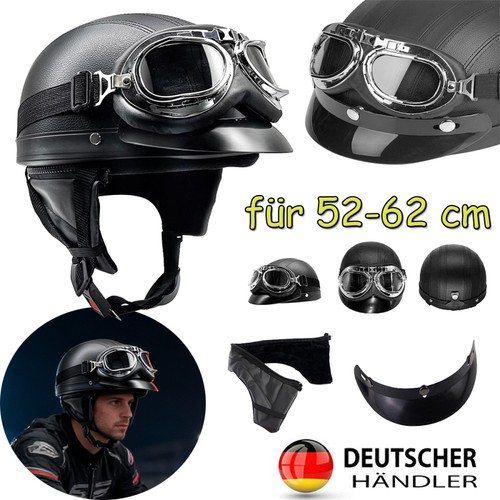 Motorradhelm vintage leder - motorradhelm, pu-leder