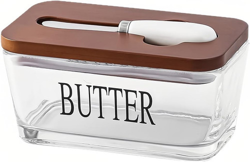 Große glas butterdose mit - große,
