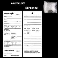 EK172= 1000 Änderungskarten 75x175 mit Öse und Faden 125mm  Aufträge Schneiderei