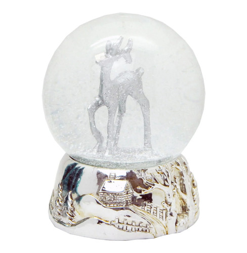 Schneekugel hirsch silber mit - schneekugel,