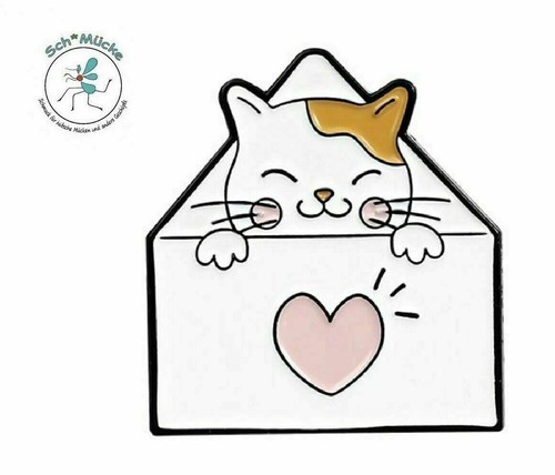 Anstecker katze herz - katze,