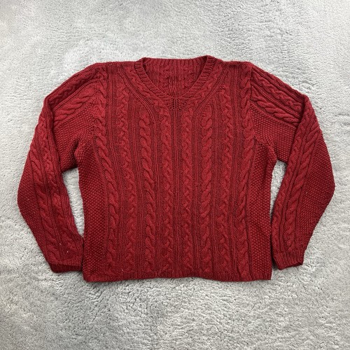 Aran damen pullover rot - aran,