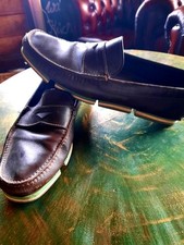 PRADA Herrenschuhe Loafer Slipper 10 5 10 1/2 45 Braun Leder Welches Leder