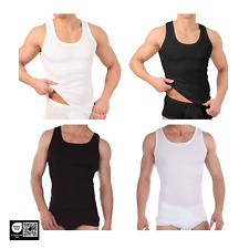 Herren Unterhemden 4-6-10 Stück Schwarz Weiß Bio Feinripp Doppelripp Gr. M - 6XL
